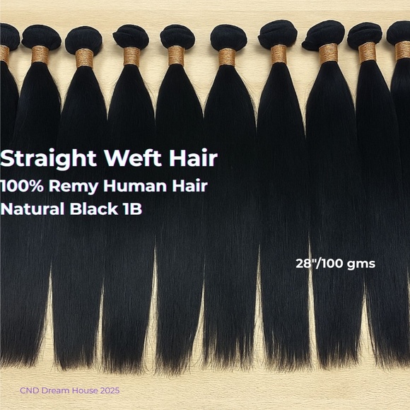28" Weft Human Hair Extensions 100g Natural Black - Picture 1 of 3